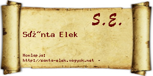 Sánta Elek névjegykártya